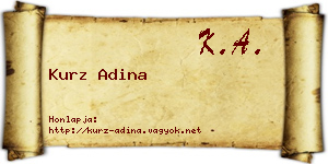 Kurz Adina névjegykártya